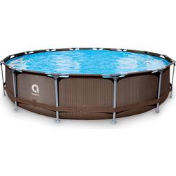 JLeisure Avenli 15 ft. x 33 in. Steel LamTech Above Ground Swimming Pool, Brown