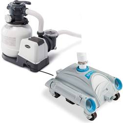 Intex 2100 GPH Above Ground Pool Sand Pump with Automatic Pool Vacuum