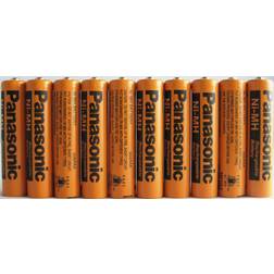 Panasonic HHR-75AAA/B-10 Ni-MH Rechargeable Battery for Cordless Phones, 700 mAh Pack of 10