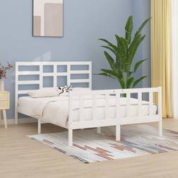 vidaXL white, 140 Solid Wood Pine Bed Frame Bedstead Sängram