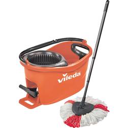 Vileda Turbo EasyWring & Clean Complete Mop and Bucket with Power Spinner, Coral