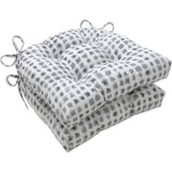 Pillow Perfect 2pk Outdoor/Indoor Reversible Pad Chair Cushions White, Gray