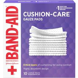 Band-Aid First Large Gauze Pads, 4" X 4", 10 Count, Pack of 6