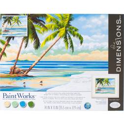 Dimensions 73-91744 Tropical View Paint by Numbers Kit, 14'' x 11'