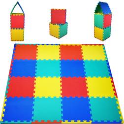 KC CUBS Multicolor 12 in. x 12 in. Exercise Children's Interlocking Puzzle EVA Play Foam Floor Mat 16 sq. ft. 54-Borders