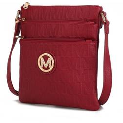 MKF Collection Lennit Embossed M Signature Crossbody Bag - Red