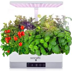 Sound Around SereneLife White Smart PC Engineered ABS Herb Garden with Grow Lights Panel