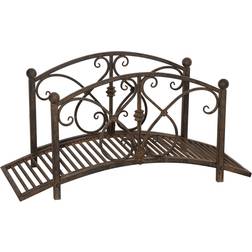 OutSunny 3.3FT Classic Garden Bridge with Railings Arc