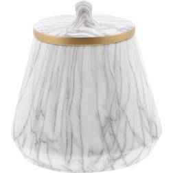 10" White Stoneware Contemporary Jar Cosmoliving Cosmopolitan Basket