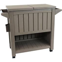 Rolling Patio Cart Prep Outdoor Side Table