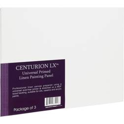 Centurion Universal Acrylic Primed Linen Panels All-Media Acrylic Primed Linen Panel 3 Pack for Oils, Acrylics, Water-Mixable Oils, & More! 9x12"