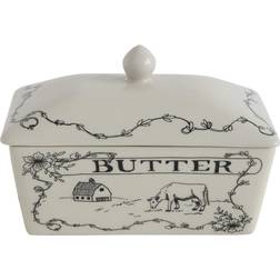 Creative Co-Op Country Style White Butter Dish
