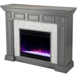 Southern Enterprises 50 Gray and White Color Changing Fireplace