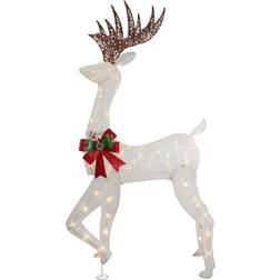 Northlight 60" Lighted Glitter Reindeer with Christmas Lamp