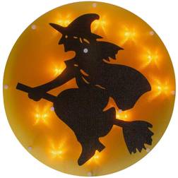 Northlight 34854955 13.75 Lighted Witch Broomstick Halloween Window Silhouette Christmas Lamp