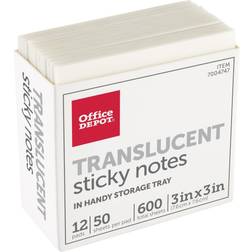 Office Depot Brand Translucent Sticky Notes, Notes Per