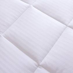 Allied Dobby Stripe Cotton Pad Overfilled Mattress Cover White