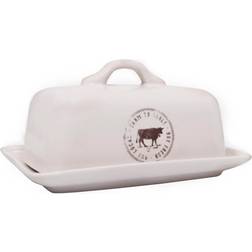 3R Studios Co-Op Stoneware Cow Decal Butter Dish