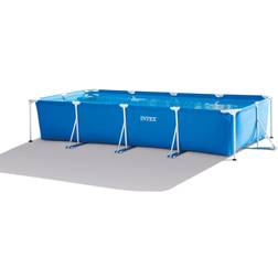 Intex 14ft x 33in Rectangular Above Ground Backyard Swimming Pool with Blue