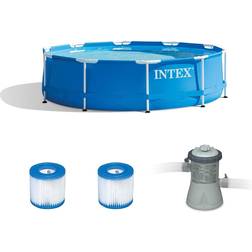 Intex 10 x 2.5 Foot Above Ground Pool Cartridge 2 Pack Pump 120 x 120 x 30 Blue