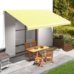 vidaXL Automatic Retractable Awning with Posts 9.8'x8.2'