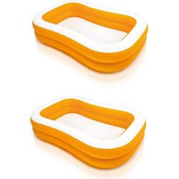 Intex 90in x 58in x 18in Outdoor Inflatable Family Swim Orange 2 Pack 9 Orange
