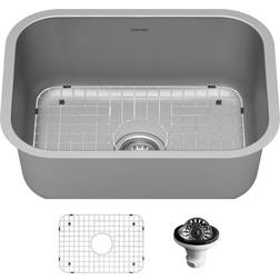 Karran 23" Undermount 16-Gauge Stainless Steel Single Bowl Kitchen Sink Kit