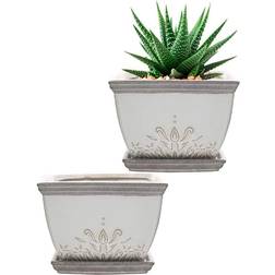 Southern Patio Brentwood 6.1 4 Qt. White 2-Pack