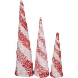 Northlight Set of 3 Lighted Snowy Christmas Trees Candle Bridge
