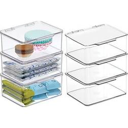mDesign Plastic Kitchen Pantry Organizer Box Food Container