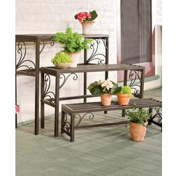 Plow & Hearth Planters Scrollwork Nesting Metal Plant Stand