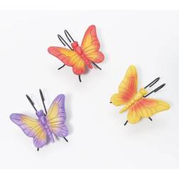 Evergreen Set of 3 Pot Hanger, Butterflies Multi-Color