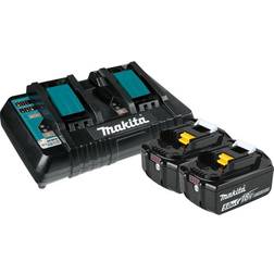Makita 18V 5.0Ah LXT Lithium-Ion Battery and Dual Port Charger Starter Pack