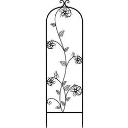 Pure Garden Decorative Flower Stem Scroll Steel Arched Trellis