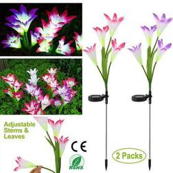 iMounTEK Solarek 2Pcs Solar Garden Lily Flower 7-Color Changing Ground Lighting