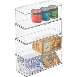mDesign Stackable Kitchen Pantry Cabinet/Refrigerator Food Container