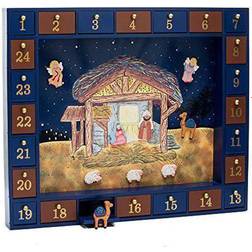 Kurt Adler J3767 Wooden Nativity Calendar with 24 Magnetic Piece