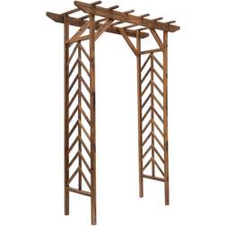OutSunny Fir Wood Garden/Backyard Arbor Trellis with Roof, Perfect