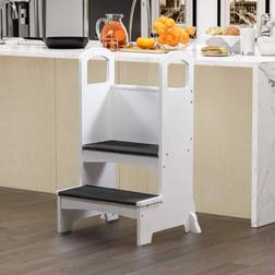 Naomi Home Kids Step To It Stool Standing Tower for Kitchen Counter White