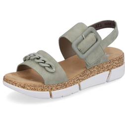 Rieker V2350-52 Ladies Adjustable Embellished Sandals Green: