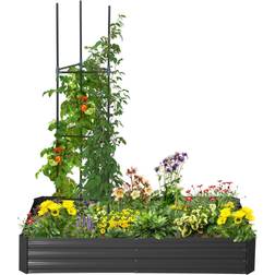 OutSunny 5.9' 1' Raised Garden Bed with Support Rod, Frame Planter