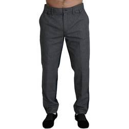 Dolce & Gabbana Gray Dress Denim Trousers Cotton Men's Pants