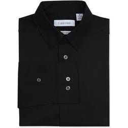 Calvin Klein Boy's Stretch Poplin Button-Front Dress Shirt Black Black