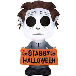 3.5Ft AirblownÂ® Inflatable Halloween Universal Studios Myers with Sign