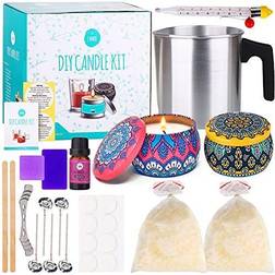 Diy candle making kit for adults –22 pcs all inclusive with 2 decorative candle
