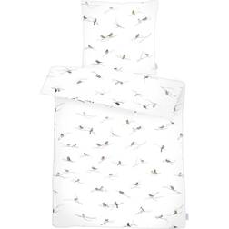 Apelt Winterwelt Birds GOTS Bettwsche-Set Bettbezug Grau, Weiß (200x)