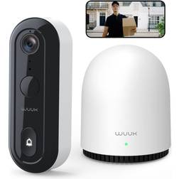 Video doorbell camera, 2k hdr, wuuk smart doorbell camera wireless battery po