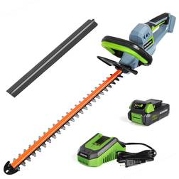 2piece 20v cordless hedge trimmer battery powered capacity dual action blade