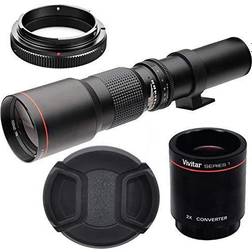 Vivitar High-Power 500mm/1000mm f/8 Manual Telephoto Lens for Canon EOS 80D, EOS 90D, Rebel