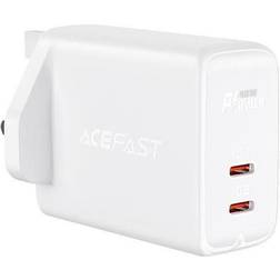Acefast Wandladegerät UK-Stecker 2 x USB Typ C 40 W, PPS, PD, QC 3.0, AFC, FCP weiß A12 weiß USB Ladegerät, Weiss
